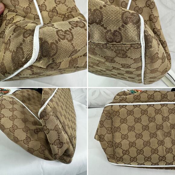 Gucci White Original GG Canvas Positano Tote with Silk Gucci Scarf - Picture 15 of 16